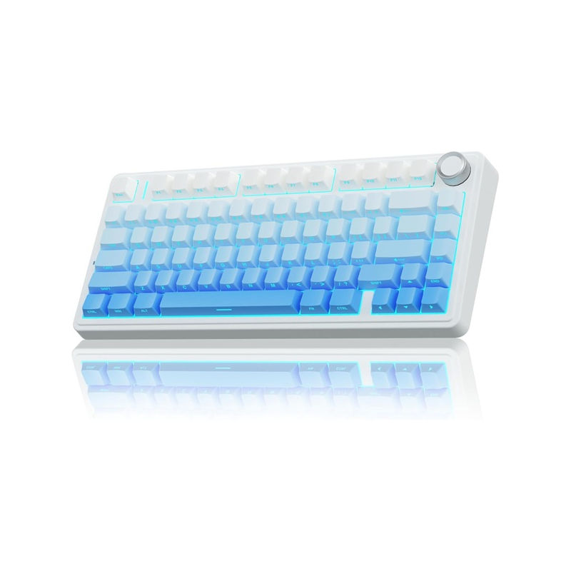 AULA F75 75% Side-Engraved Keycaps Wireless Trio Mode Mechanical Gaming Keyboard with Star-Vector (Seiya) Switch - Blue