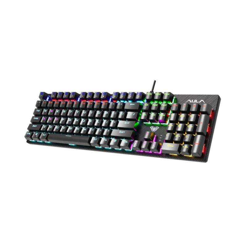 AULA S2022 Wired Full-Size Mechanical Gaming Keyboard with Blue Switch - Black