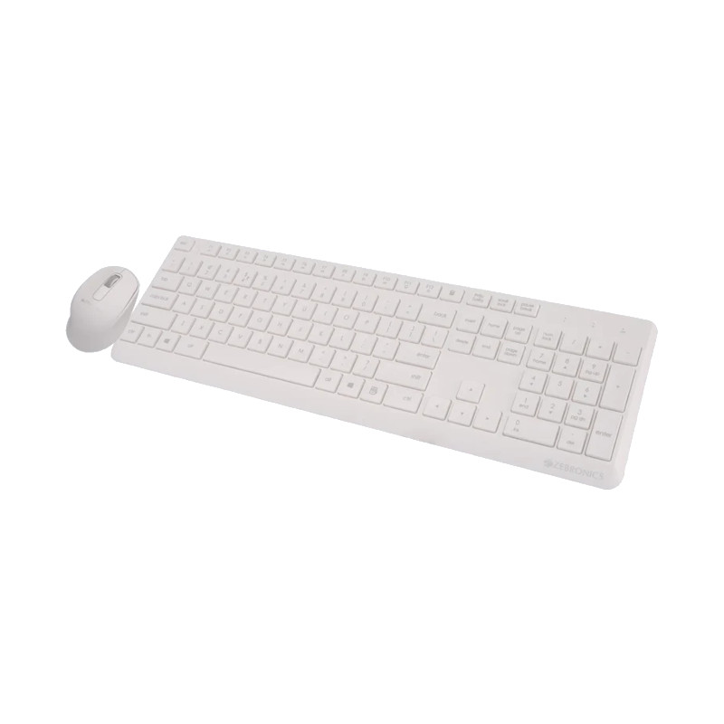 Combo Zebronics Zeb-Companion 200 Wireless Keyboard & Mouse - White