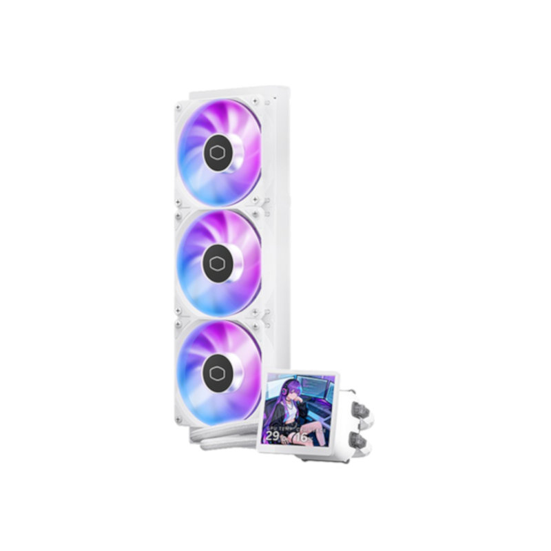 Cooler Master MasterLiquid Core LCD 360 4-Inch ARGB Liquid CPU Cooler - White Cooler Master MasterLiquid Core LCD 360 4-Inch ARGB Liquid CPU Cooler - White