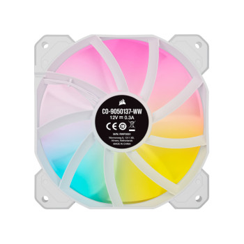 Corsair iCUE SP120 RGB Elite Performance 120mm White PWM Fan — Triple Pack with Lighting Node Core