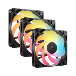 Corsair RS120-R ARGB 120mm PWM Reverse Cabinet Fan (Triple Pack) – Black
