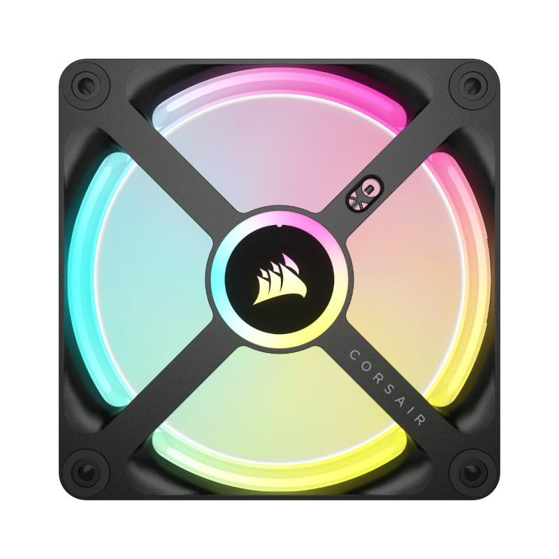 Corsair iCUE Link QX120 RGB 120mm PWM PC Fans Starter Kit with iCUE LINK System Hub – Black