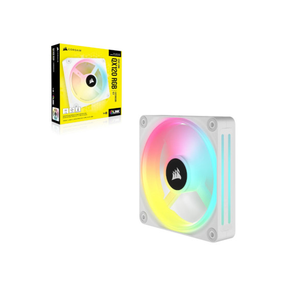 Corsair iCUE Link QX120 RGB 120mm PWM PC Fan Expansion Kit – White