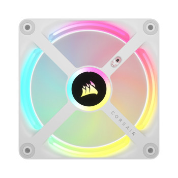 Corsair iCUE Link QX120 RGB 120mm PWM PC Fans Starter Kit with iCUE LINK System Hub – White