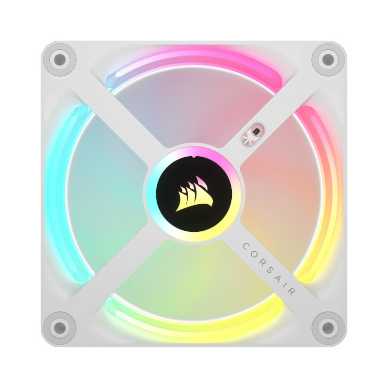 Corsair iCUE Link QX120 RGB 120mm PWM PC Fans Starter Kit with iCUE LINK System Hub – White