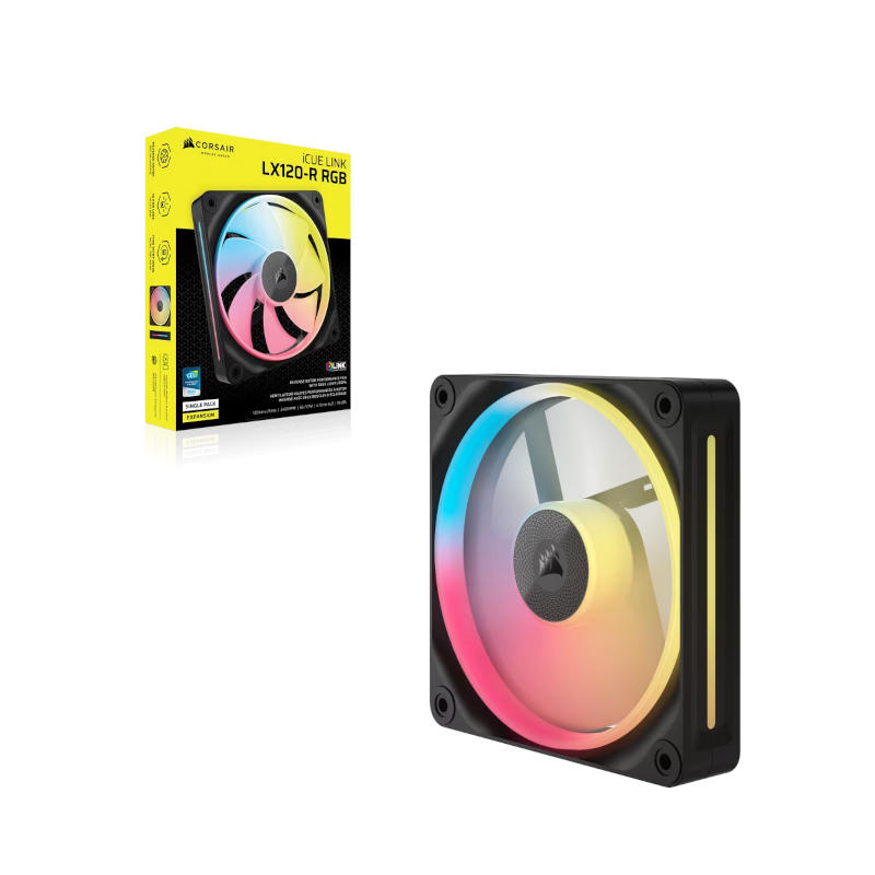 Corsair iCUE Link LX120-R RGB 120mm PWM Reverse Cabinet Fan – Black