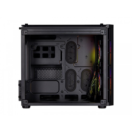 Corsair Crystal Series 280X RGB Tempered Glass Micro ATX Case — Black