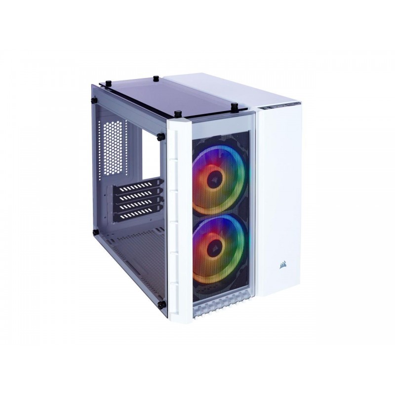 Corsair Crystal Series 280X RGB Tempered Glass Micro ATX Case— White
