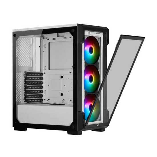 Corsair iCUE 220T RGB Tempered Glass Mid-Tower Smart Case - White