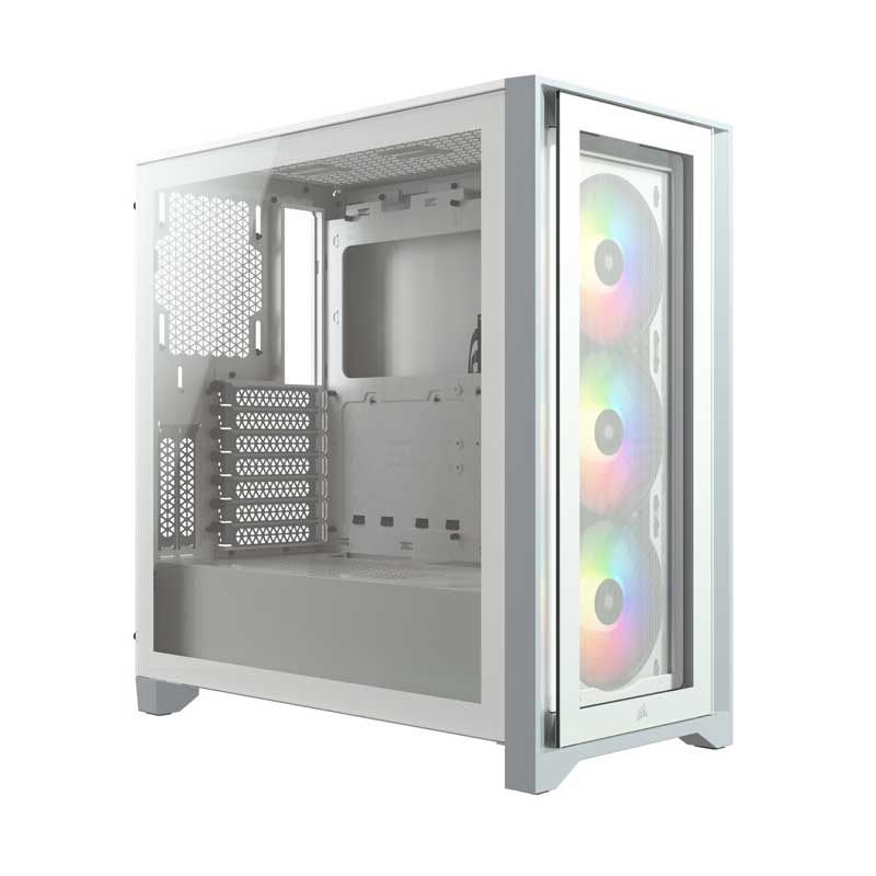 Corsair iCUE 4000X RGB Tempered Glass Mid-Tower ATX Case - White