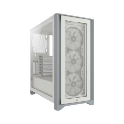 Corsair iCUE 4000X RGB Tempered Glass Mid-Tower ATX Case - White Corsair iCUE 4000X RGB Tempered Glass Mid-Tower ATX Case - White