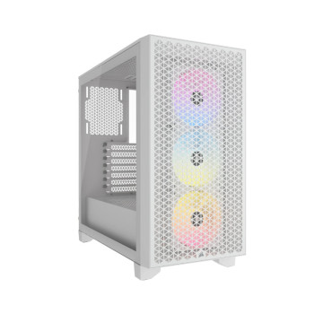 Corsair 3000D RGB Airflow Tempered Glass Mid-Tower ATX Case - White