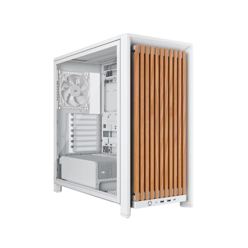 Corsair Frame 4000D WOOD RS ARGB Modular Mid-Tower Case - White