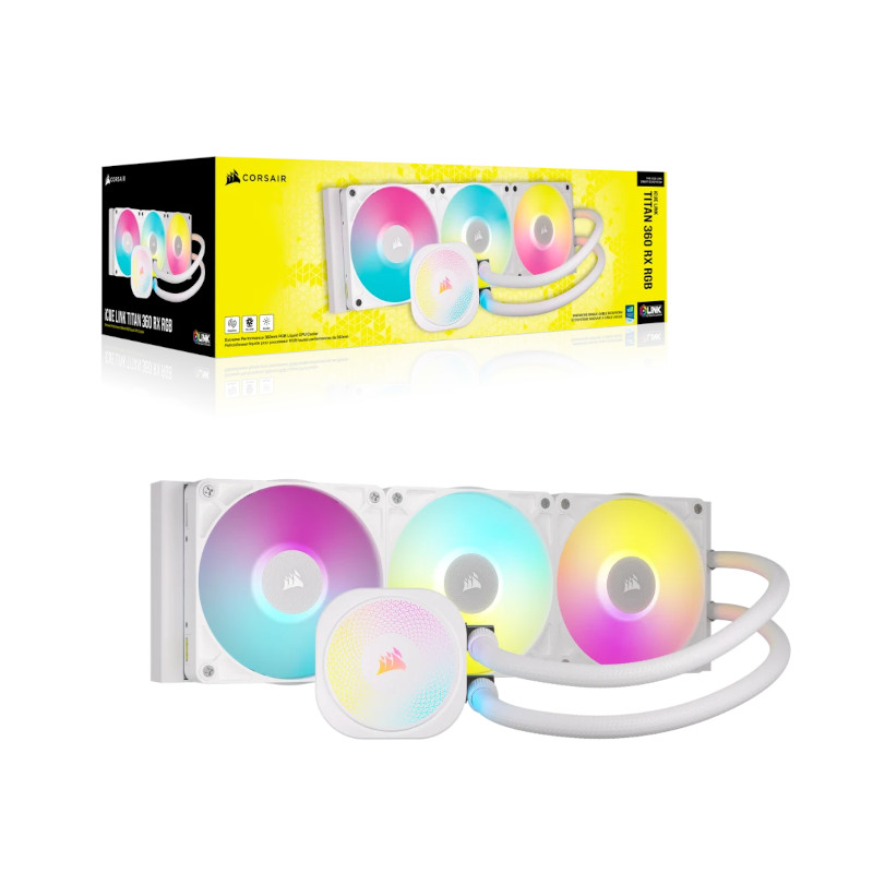 Corsair iCUE Link Titan 360 RX RGB AIO Liquid CPU Cooler - White