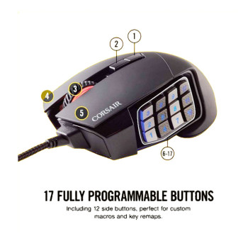 Corsair Scimitar Pro RGB Optical Black Gaming Mouse