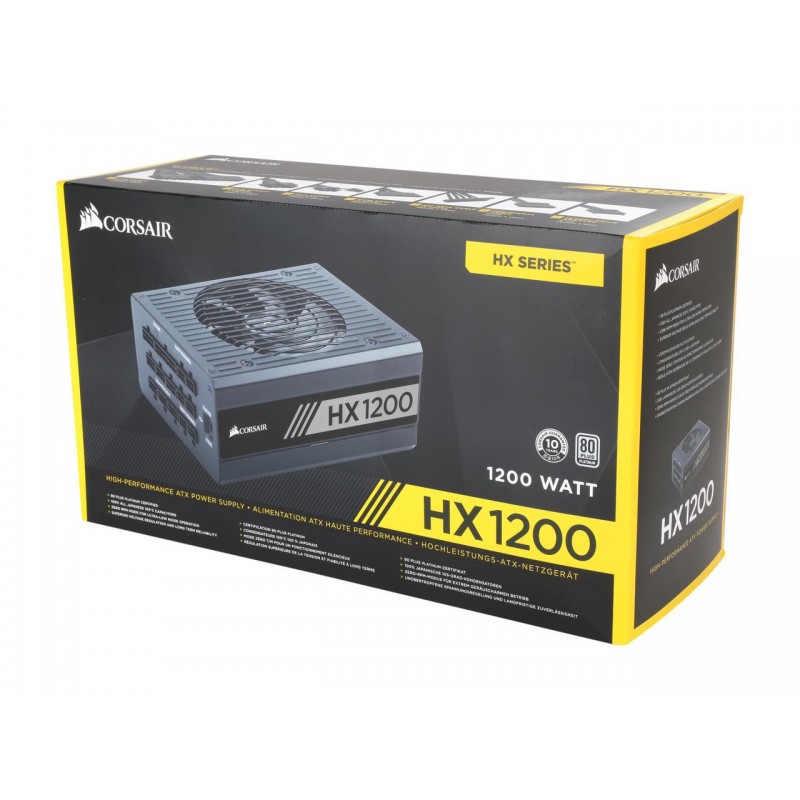 Corsair HX Series HX1200 — 1200 Watt 80 Plus Platinum Certified Fully Modular Power Supply