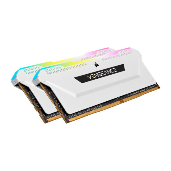 Corsair Vengeance RGB Pro SL 16GB (8GBX2) DDR4 DRAM 3600MHz C18 Memory Kit – White