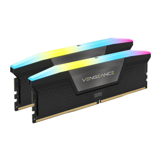 Corsair Vengeance RGB 32GB (16GBX2) DDR5 5200MHz C40 Memory Kit — Black