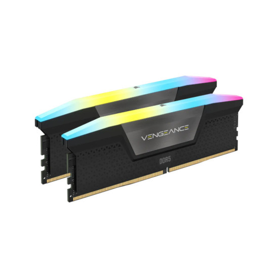 Corsair Vengeance RGB 32GB (16GBX2) DDR5 5600MHz C40 Memory Kit — Black
