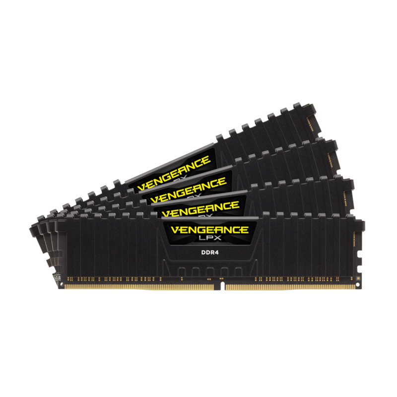 Corsair Vengeance LPX 64GB (16GBX4) DDR4 3000MHz C15 RAM - Black