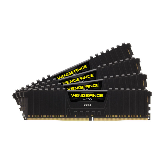 Corsair Vengeance LPX 64GB (16GBX4) DDR4 3000MHz C16 Memory Kit - Black