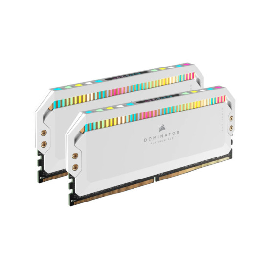 Corsair Dominator Platinum RGB 32GB (2x16GB) DDR5 5600MHz C36 RAM - White Corsair Dominator Platinum RGB 32GB (2x16GB) DDR5 5600MHz C36 RAM - White