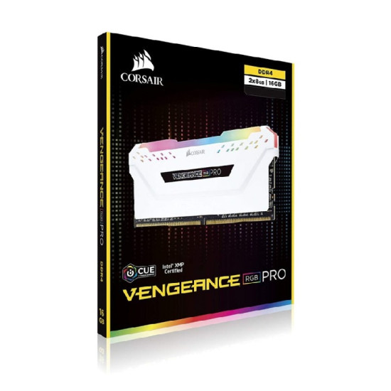 Corsair Vengeance RGB Pro 16GB (8GBX2) DDR4 DRAM 3000MHz C15 Memory Kit - White