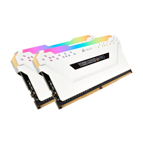 Corsair Vengeance RGB Pro 32GB (16GBX2) DDR4 DRAM 3200MHz C16 Memory Kit - White
