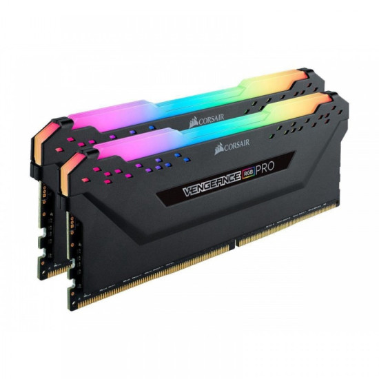 Corsair Vengeance RGB Pro 32GB (16GBX2) DDR4 DRAM 3200MHz C16 Memory Kit - Black