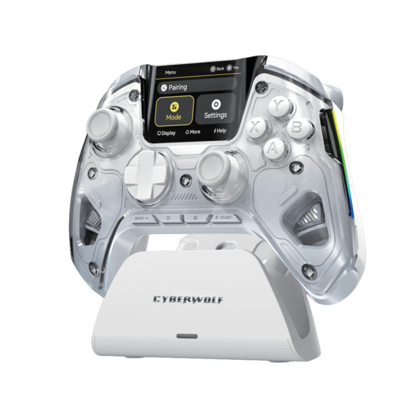 Cyberwolf Vision Alpha Wireless Controller with Screen - White Cyberwolf Vision Alpha Wireless Controller with Screen - White