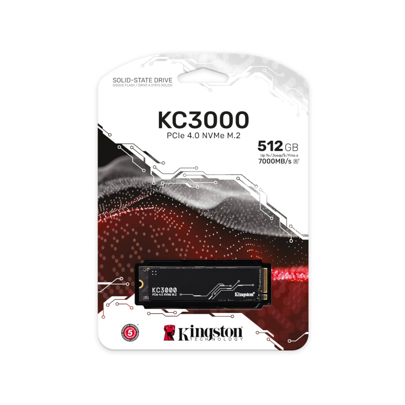 Kingston KC3000 512GB PCIe Gen4 NVMe M.2 SSD