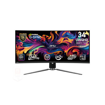 MSI MAG 341CQPX QD-OLED 34 Inch QD-OLED UWQHD 240Hz Curved Gaming Monitor