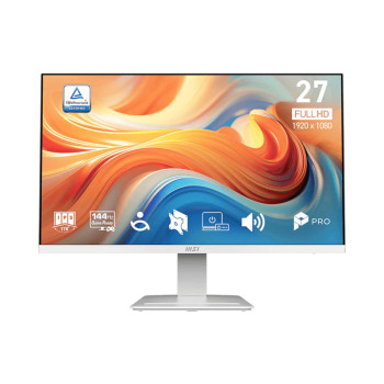 MSI PRO MP273W E14A 27 Inch IPS FHD 144Hz Productivity Monitor - White