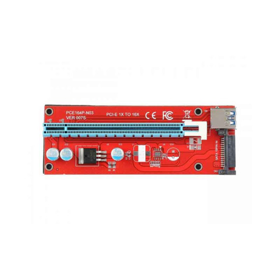 Riser Extender Cable Ver 007 PCI-E PCI Express 1X to 16X Power Slot 60cm USB 3.0 Adapter Card Sata 15Pin 1X216X-Sata - GPU