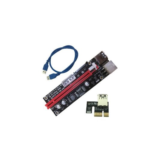 Riser Extender Cable VER.SU-103C PCI-E PCI Express 1X to 16X USB 3.0 4Pin 6Pin Sata Power Slot