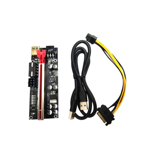 Riser Extender VER0010S Plus/ 8 Capacitor/Ultra Stable Extra LED 16X TO 1X Power PCIE 80cm USB 3.0 Cable