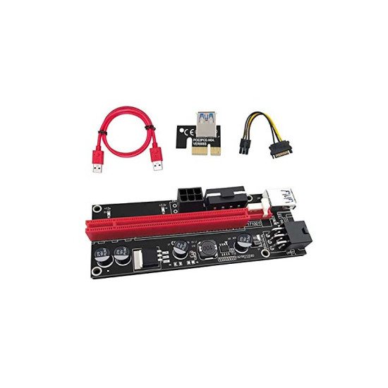 Riser Extender Cable VER009S PCI-E 1X to 16X Power Slot 60cm USB 3.0 GPU Riser Adapter