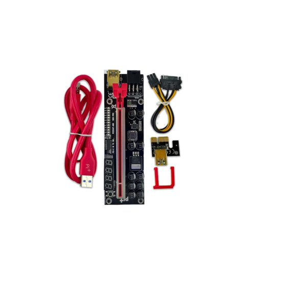 Riser Extender VER014 Pro PCI-E 10 Capacitor Structure Temperature and Voltage Display Cable