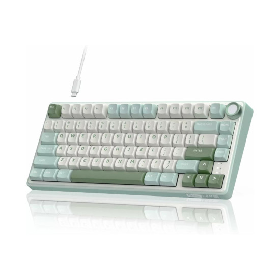 Royal Kludge R75 75% Silver Switch Wired Mechanical Gaming Keyboard - Sky Cyan